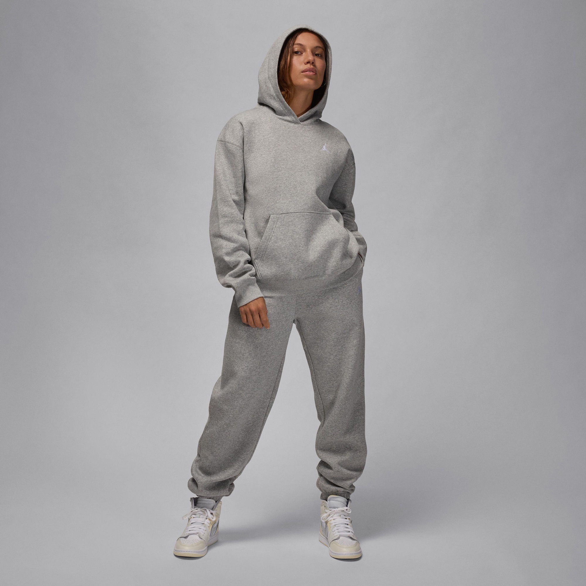 Jordan Brooklyn Fleece Kadın Gri Sweatshirt
