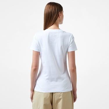  Calvin Klein Jeans Monologo Slim Kadın Beyaz T-Shirt