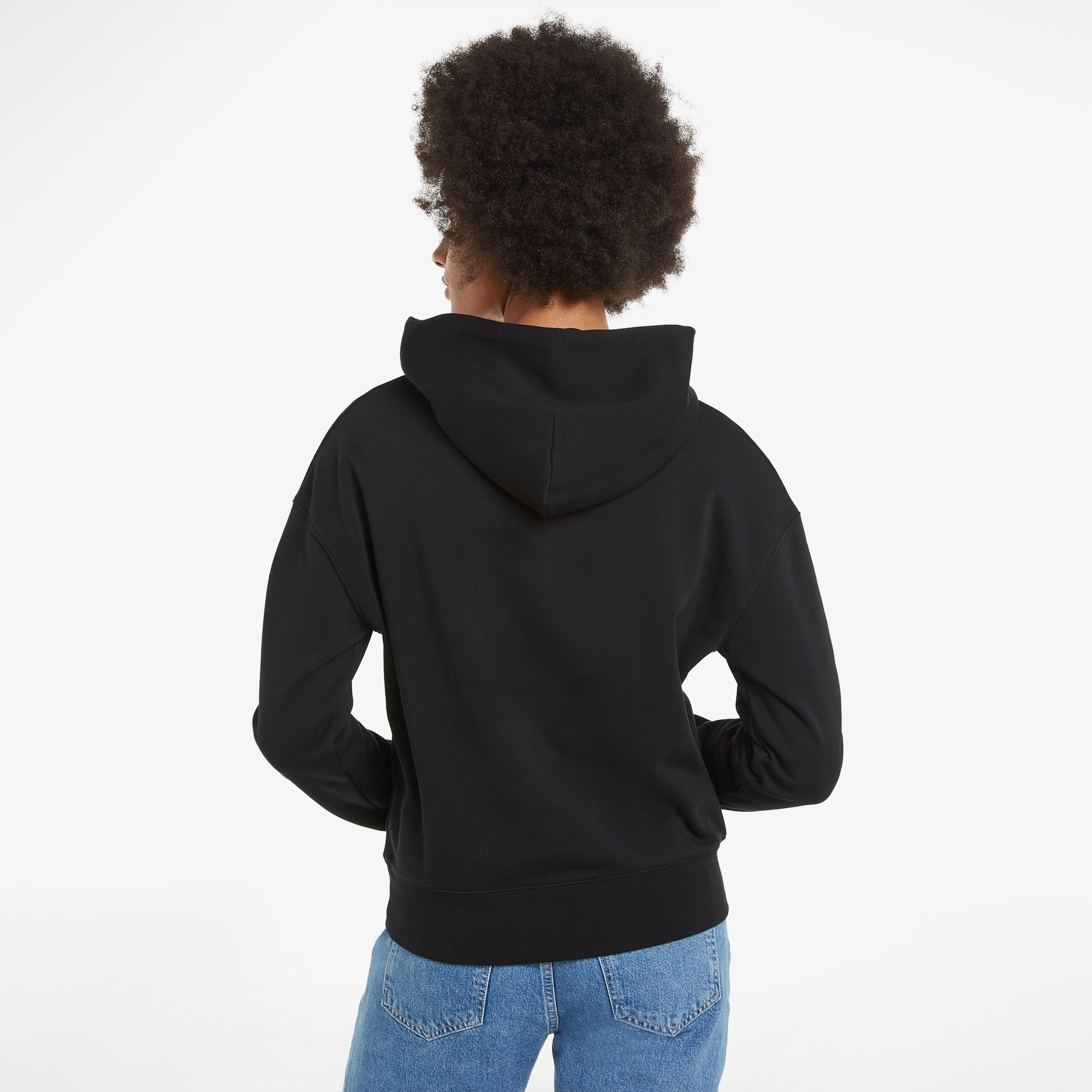 Calvin Klein Nano Logo Relaxed Kadın Siyah Hoodie
