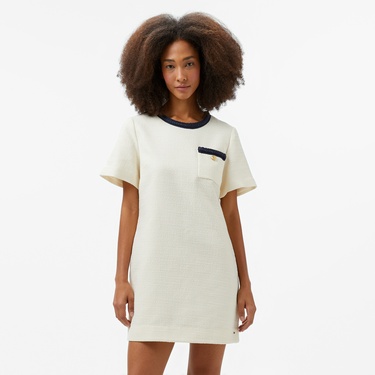  Tommy Hilfiger Tweed Short Shift Kadın Beyaz Elbise