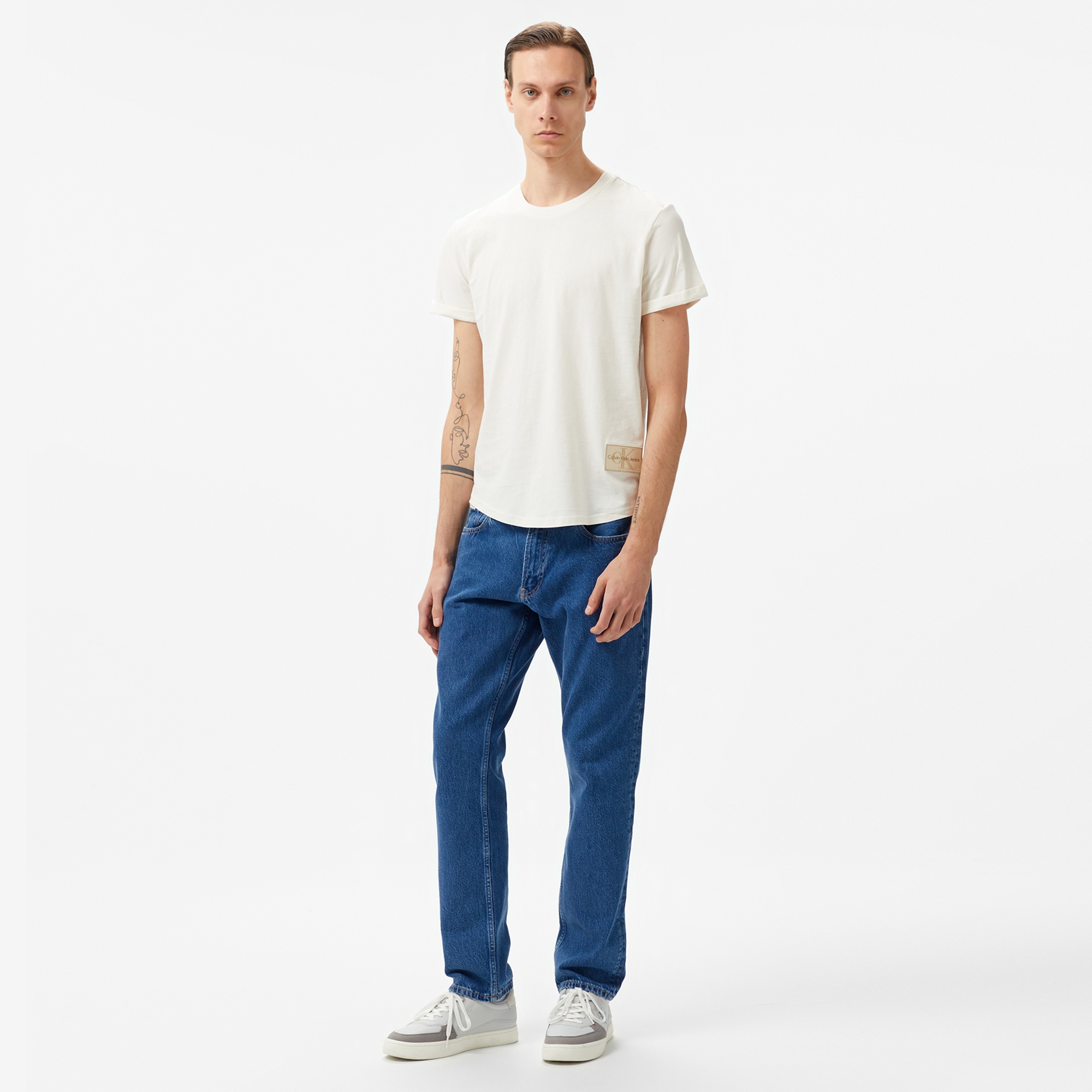 Calvin Klein Jeans Slim Straight Erkek Mavi Jean