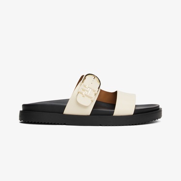  Tommy Hilfiger Leather Sporty Kadın Bej Terlik