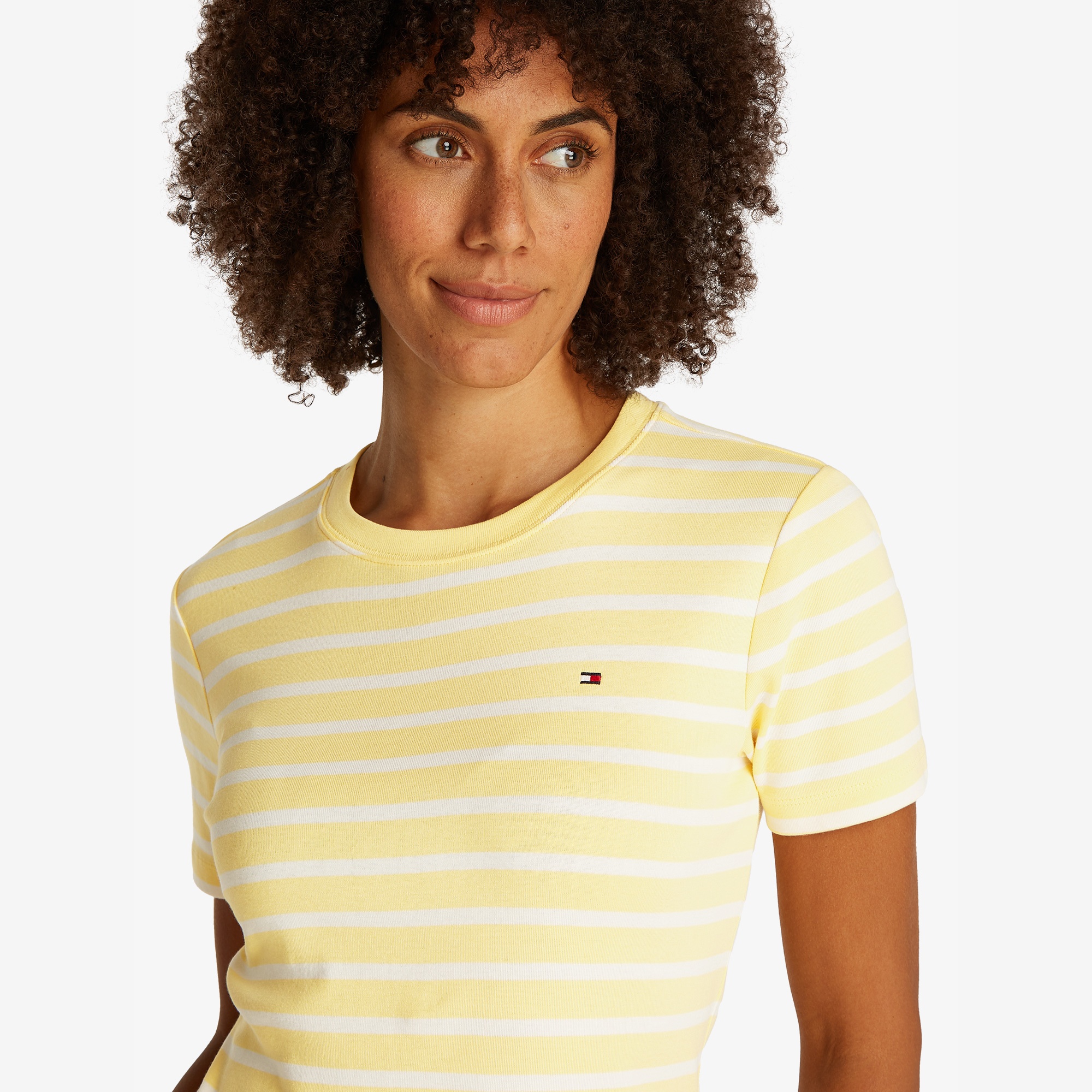 Tommy Hilfiger Slim Cody Kadın Sarı T-Shirt