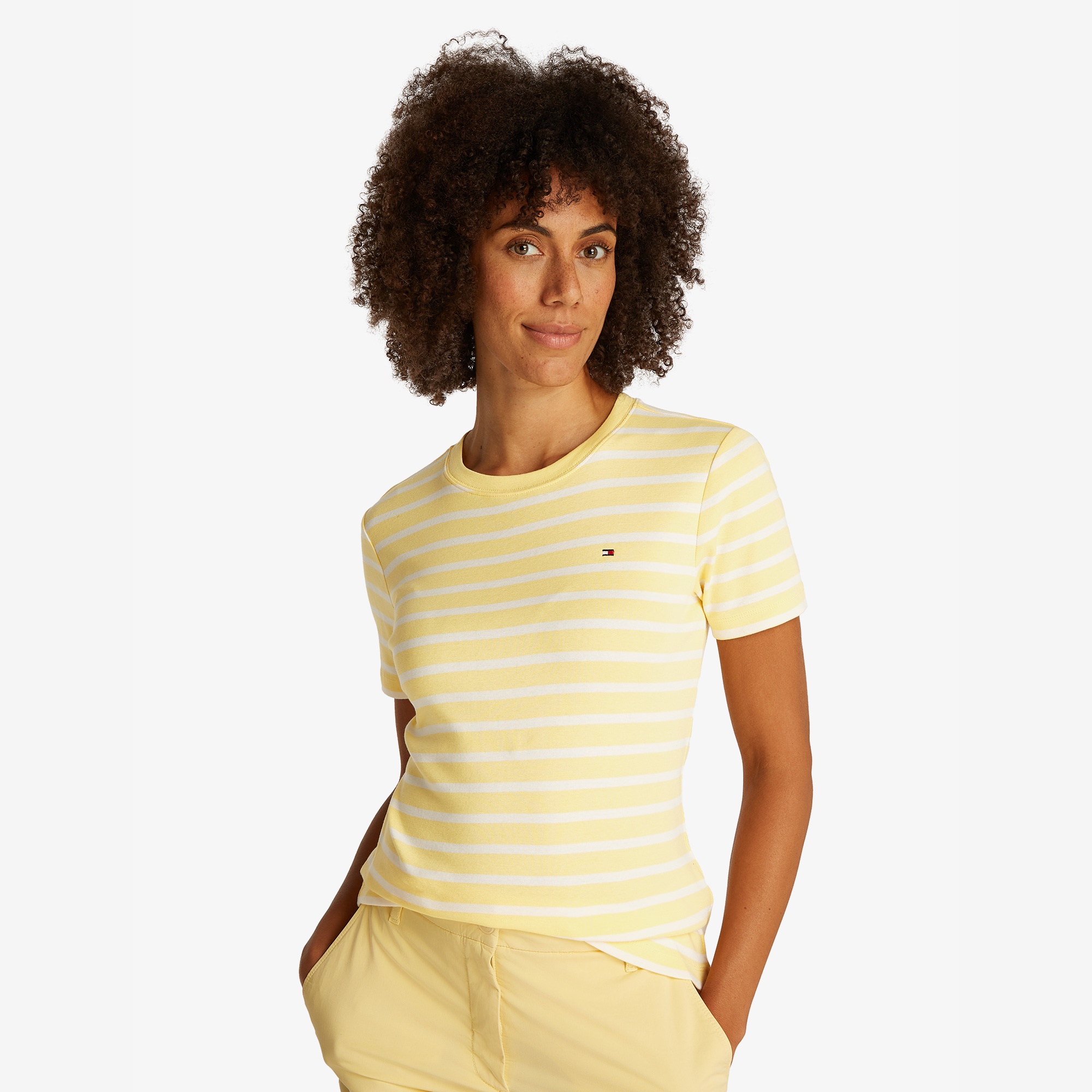 Tommy Hilfiger Slim Cody Kadın Sarı T-Shirt