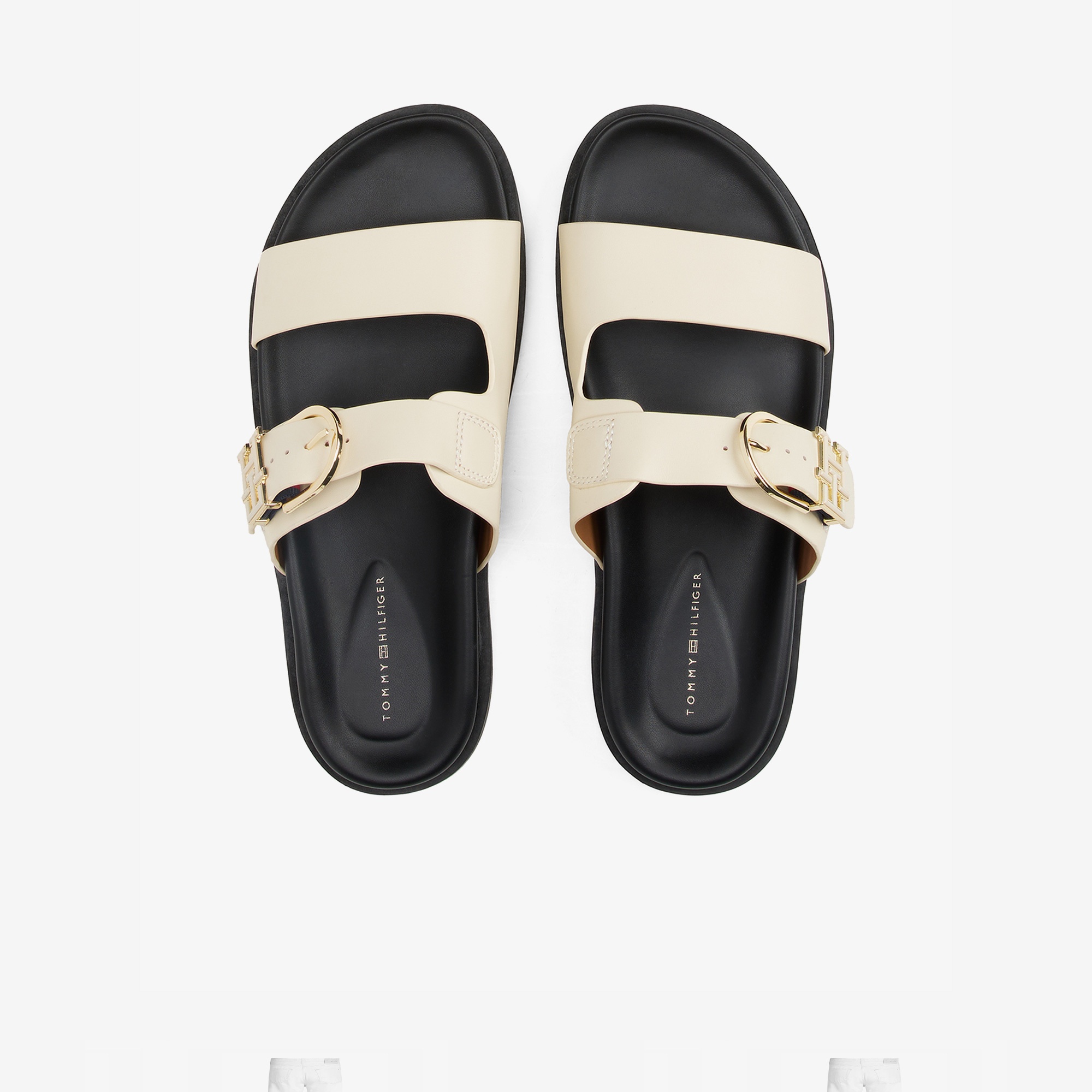 Tommy Hilfiger Leather Sporty Kadın Bej Terlik