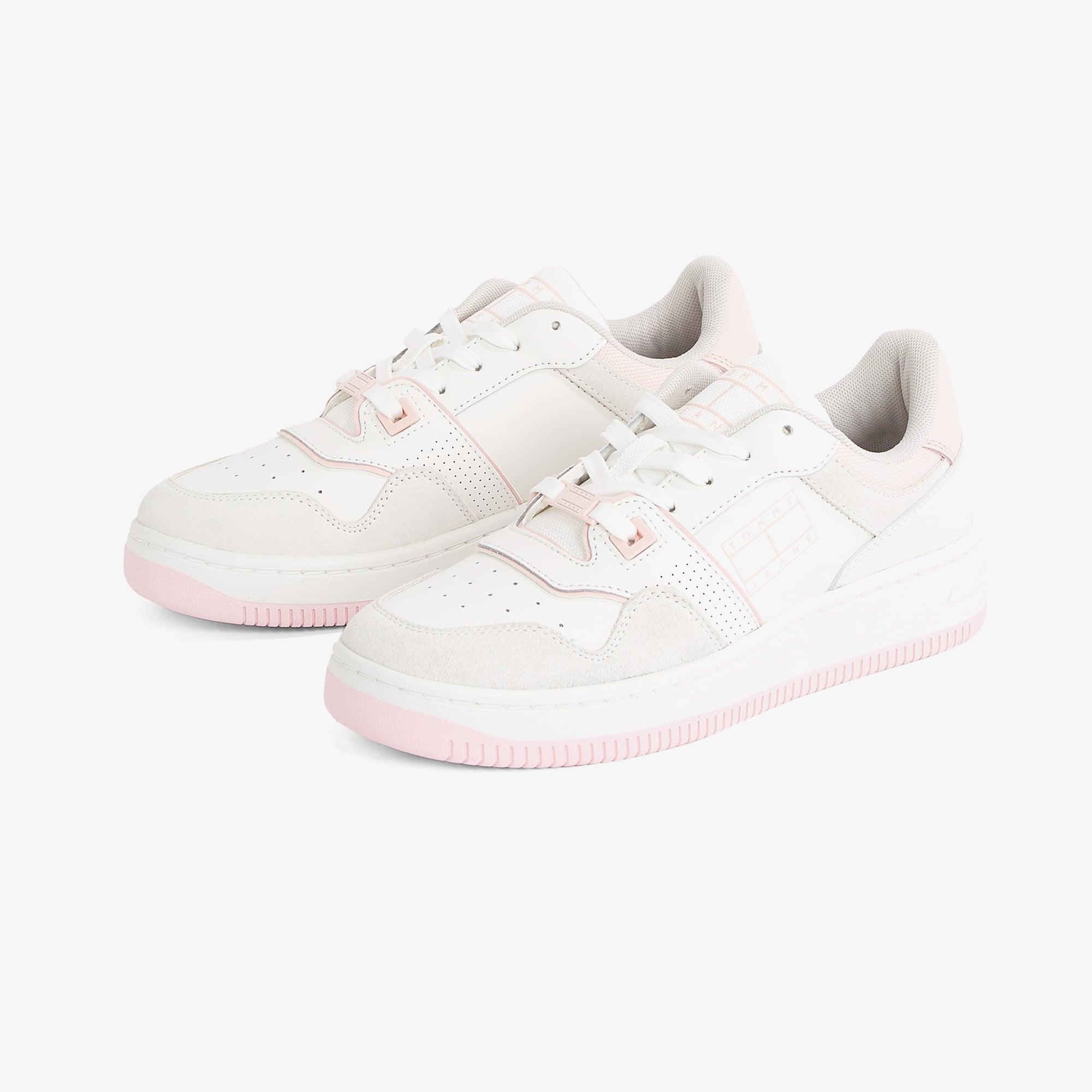 Tommy Hilfiger Retro Basket Washed Suede Kadın Pembe Sneaker