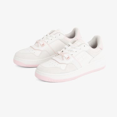  Tommy Hilfiger Retro Basket Washed Suede Kadın Pembe Sneaker