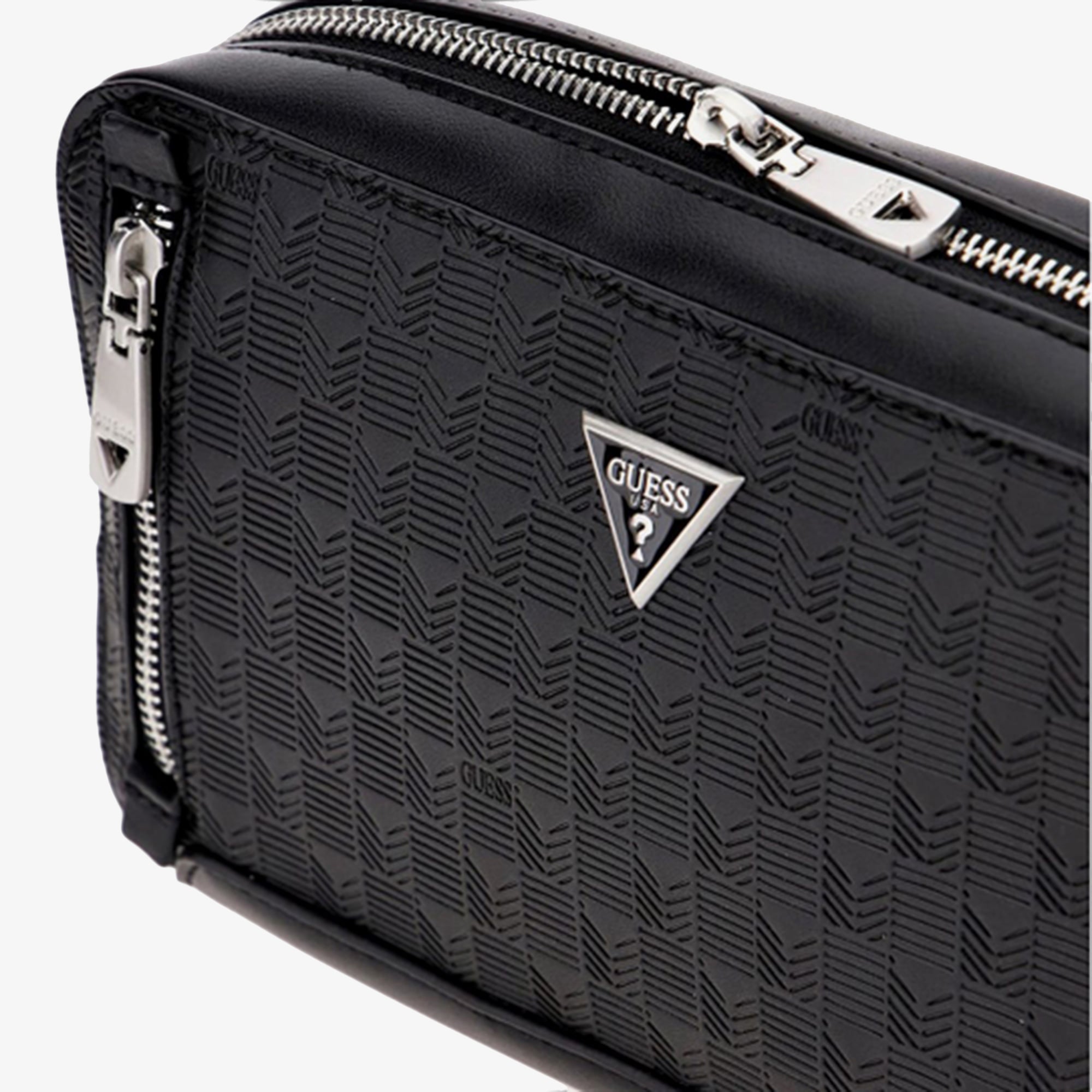 Guess Torino Crossbody Vertical Erkek Siyah Bel Çantası