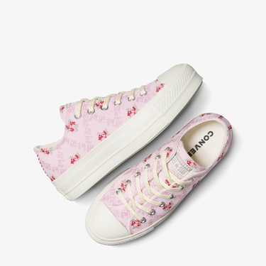  Converse Chuck Taylor All Star Lift Rose Cross Stitch Kadın Pembe Platform Sneaker
