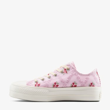  Converse Chuck Taylor All Star Lift Rose Cross Stitch Kadın Pembe Platform Sneaker