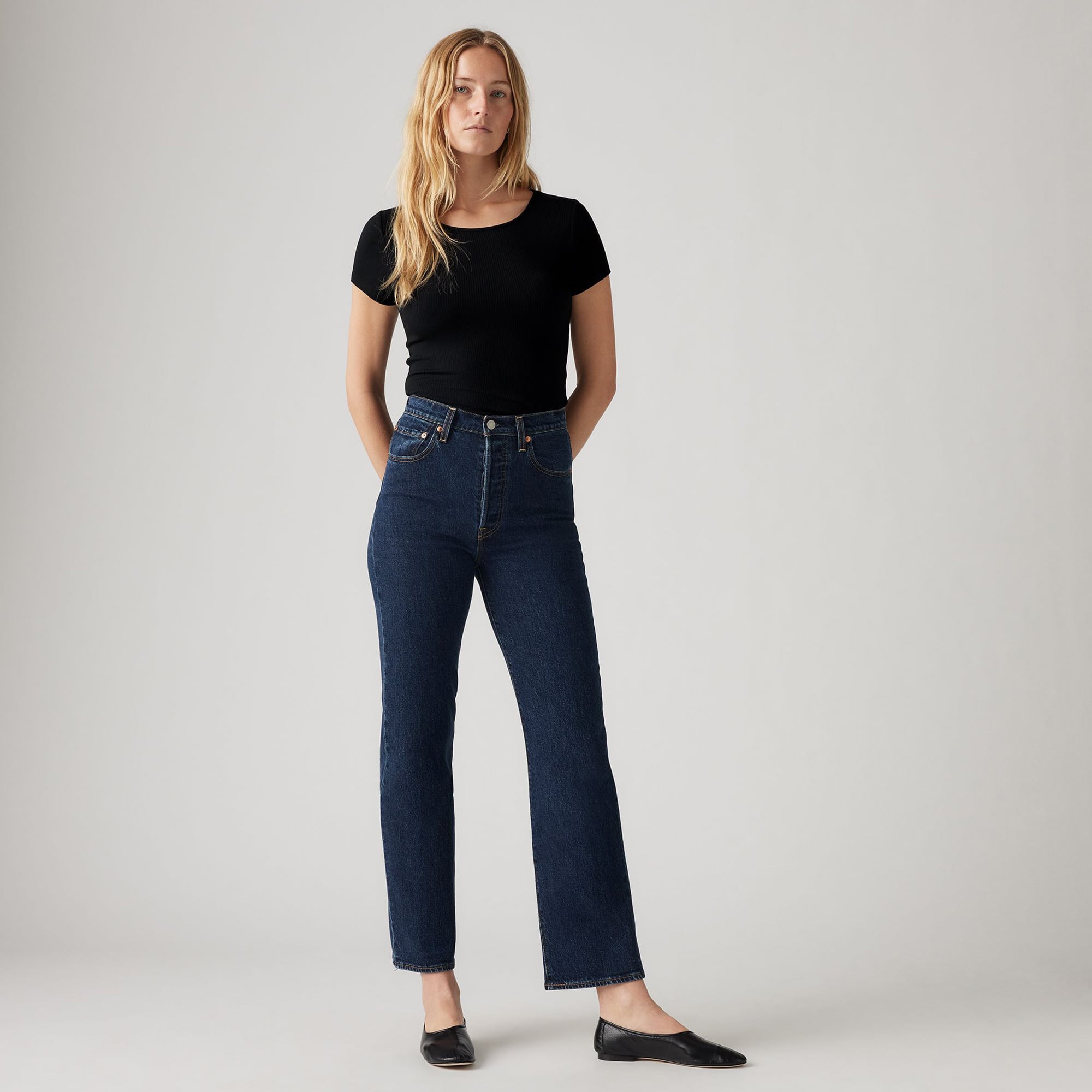  Levi's Ribcage Straight  Salsa Dark Stone Kadın Lacivert Jean