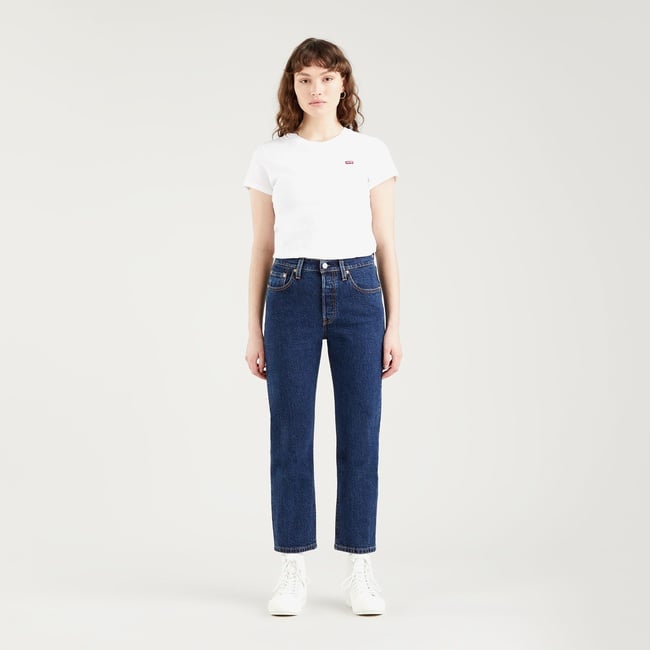  Levi's 501 Crop Salsa Stonewash Kadın Lacivert Jean