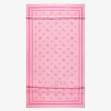  Guess Towel Jacquard Lux Sponge Unisex Pembe Plaj Havlusu