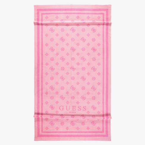  Guess Towel Jacquard Lux Sponge Unisex Pembe Plaj Havlusu