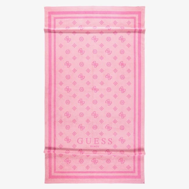  Guess Towel Jacquard Lux Sponge Unisex Pembe Plaj Havlusu
