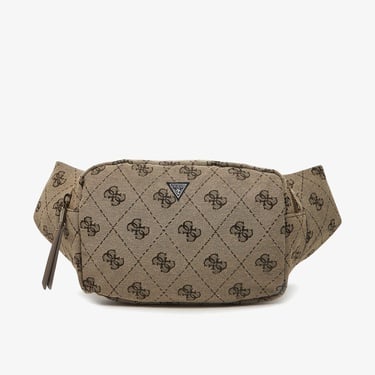  Guess Pouch Jacquard Monogram Logo Erkek Bej El Çantası