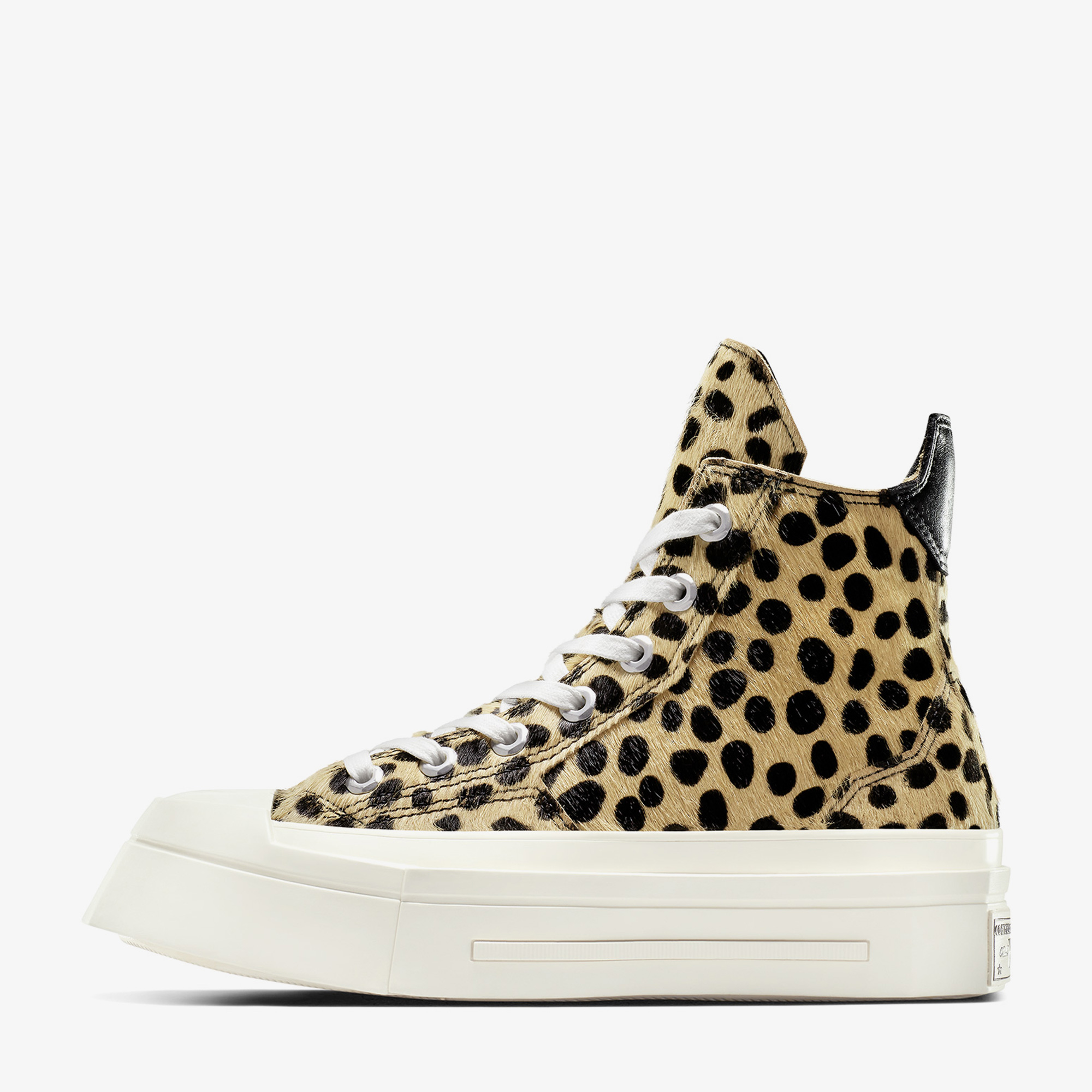 Converse Converse Siyah Chuck 70 Leopard Print De Luxe Squared Unisex Bej Platform Sneaker | FashFed Siyah - 5. görsel