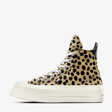  Converse Chuck 70 Leopard Print De Luxe Squared Unisex Bej Platform Sneaker