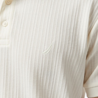  Nautica Erkek Krem Classic Fit Polo Yaka T-Shirt
