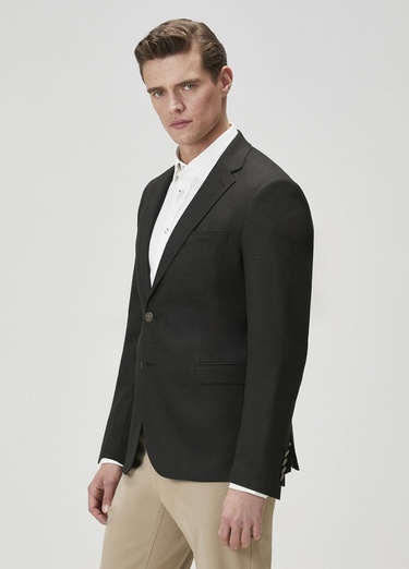  Beymen Club Erkek Antrasit Kuşgözü Dokulu Blazer