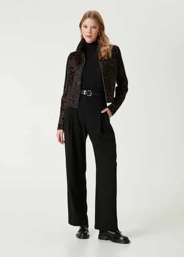  Beymen Club Kadın Siyah Krep Palazzo Pantolon