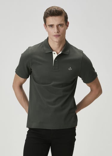  Beymen Club Erkek Comfort Fit Haki Polo Yaka T-shirt