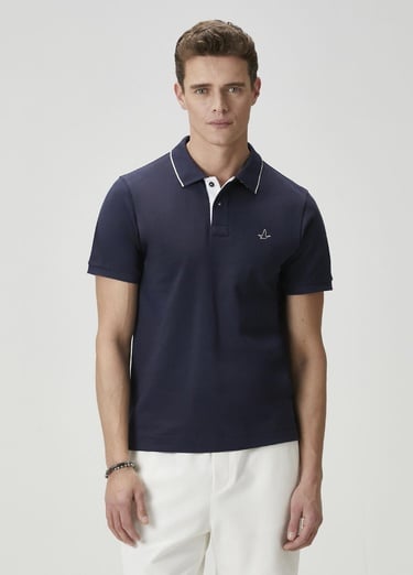  Beymen Club Erkek Slim Fit Lacivert Polo Yaka T-shirt