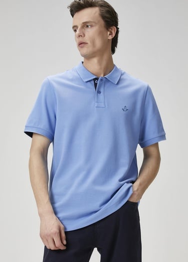  Beymen Club Erkek Mavi Polo Yaka T-shirt