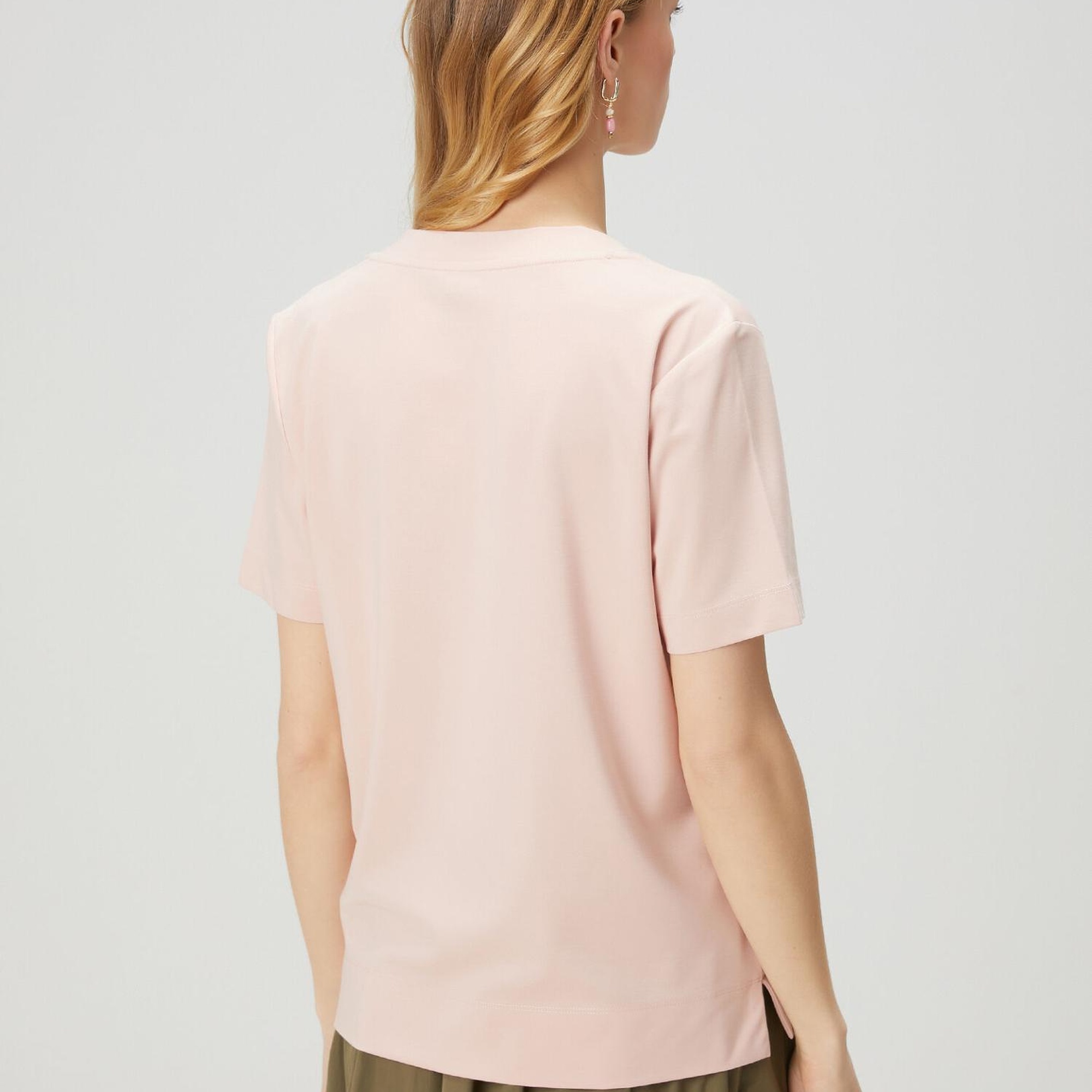 Beymen Club Kadın Pembe V Yaka Basic T-shirt