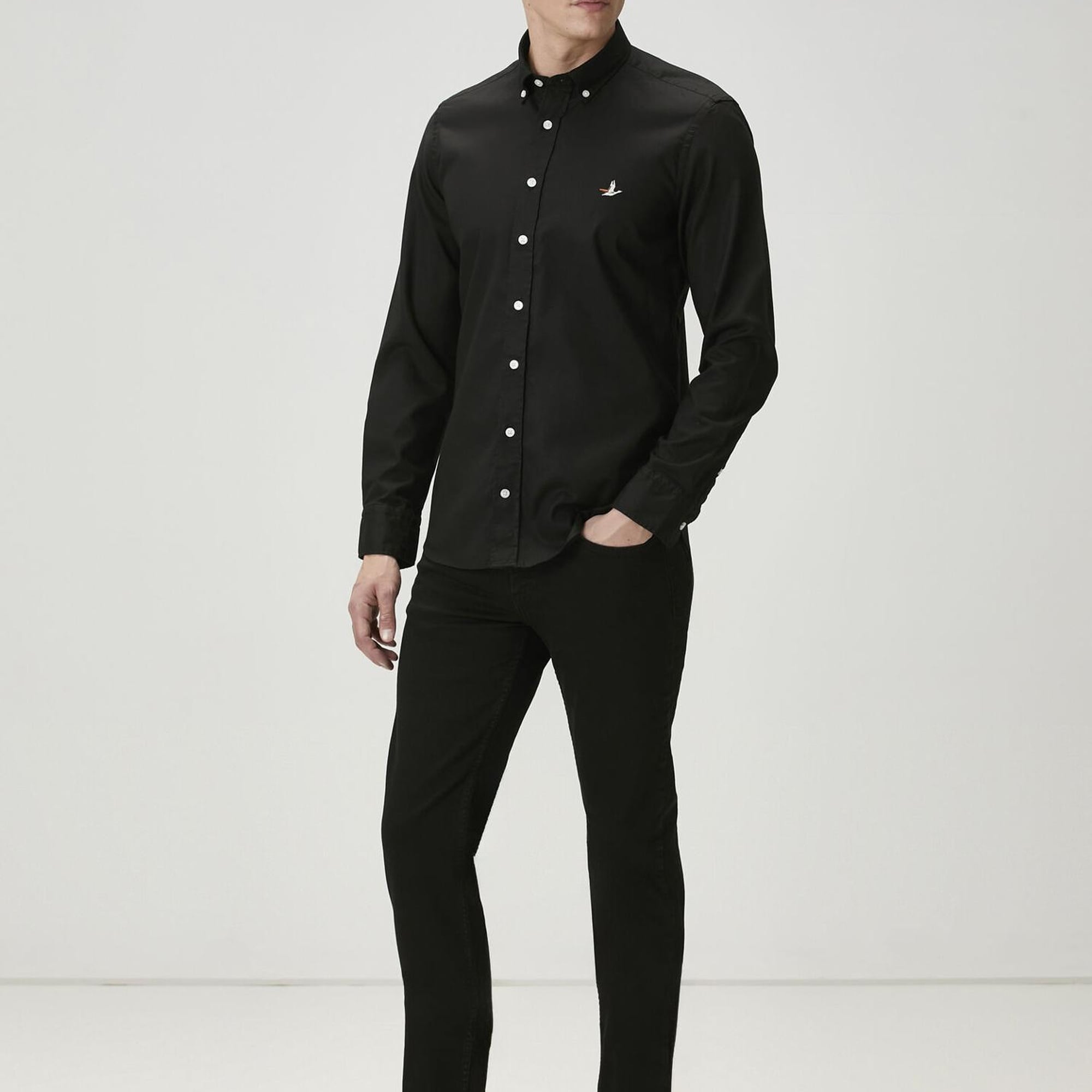 Beymen Club Erkek Slim Fit Siyah Oxford Gömlek