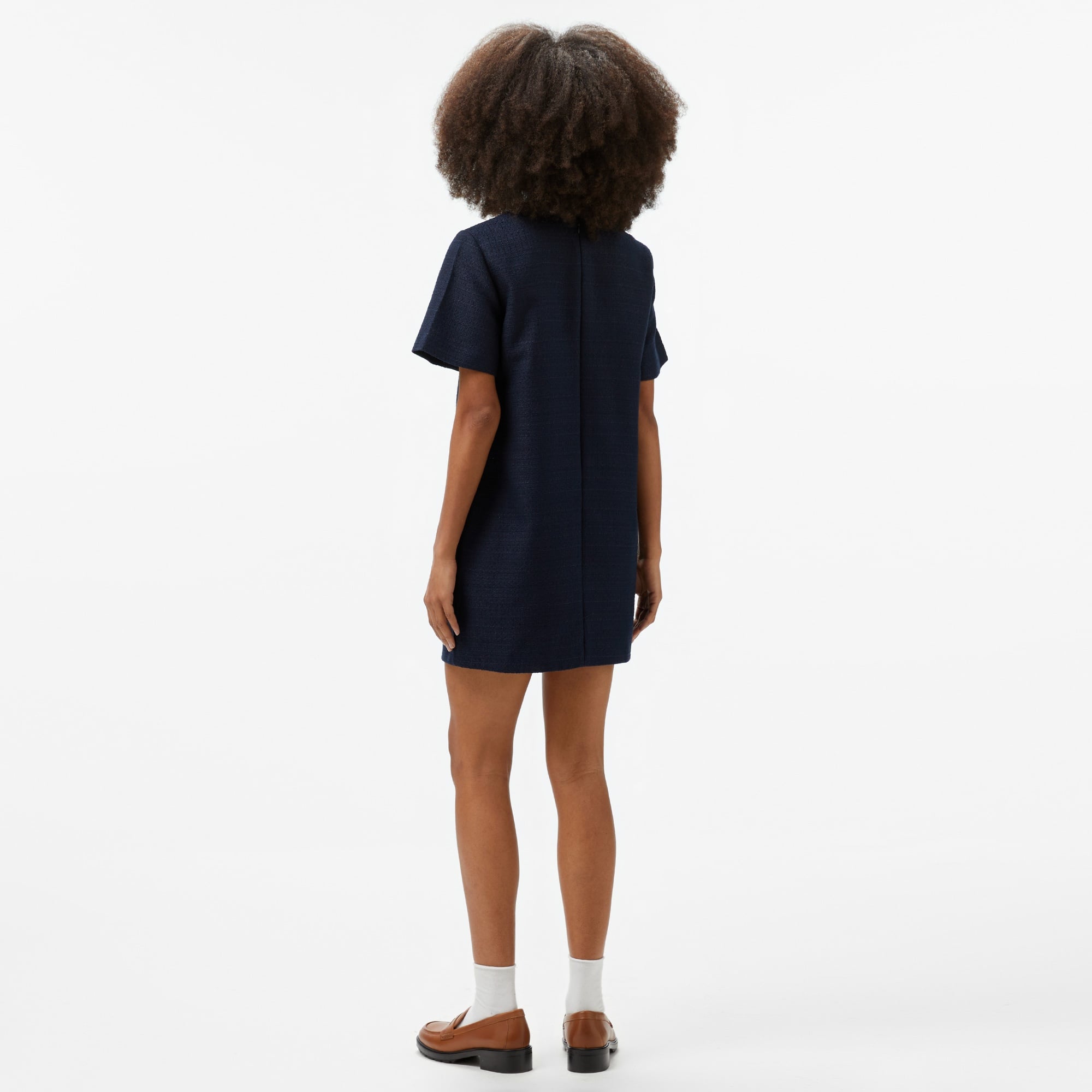 Tommy Hilfiger Tweed Short Shift Kadın Mavi Elbise