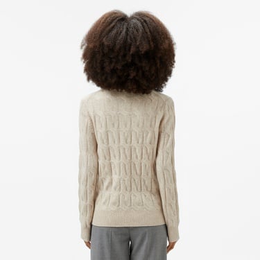  Tommy Hilfiger Soft Wool Cable Kadın Bej Kazak