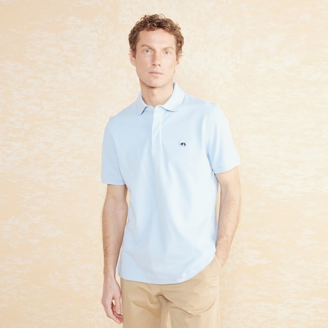  Brooks Brothers Polo Yaka Likralı Pike Erkek Mavi T-Shirt