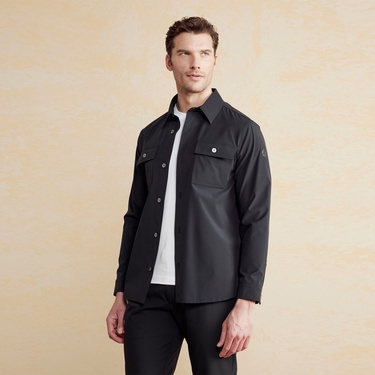  Brooks Brothers Klasik Yaka Kapak Cepli Performans Erkek Siyah Ceket