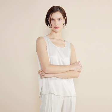  Brooks Brothers Basic Cupro Kadın Bej Bluz