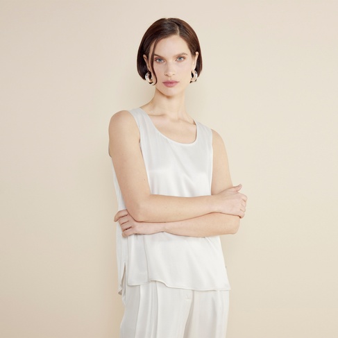  Brooks Brothers Basic Cupro Kadın Bej Bluz