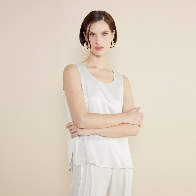  Brooks Brothers Basic Cupro Kadın Bej Bluz