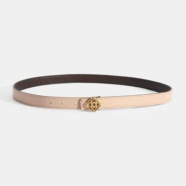  Kadın Kahve / Pudra Çift Taraflı Deri Kemer