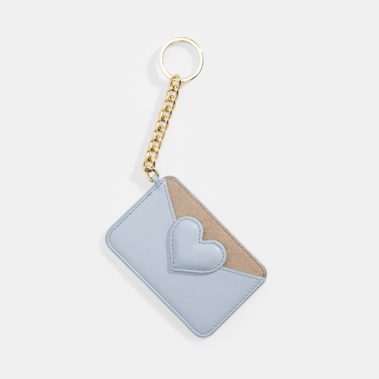  Mavi Kalpli Deri Kartlık Charm