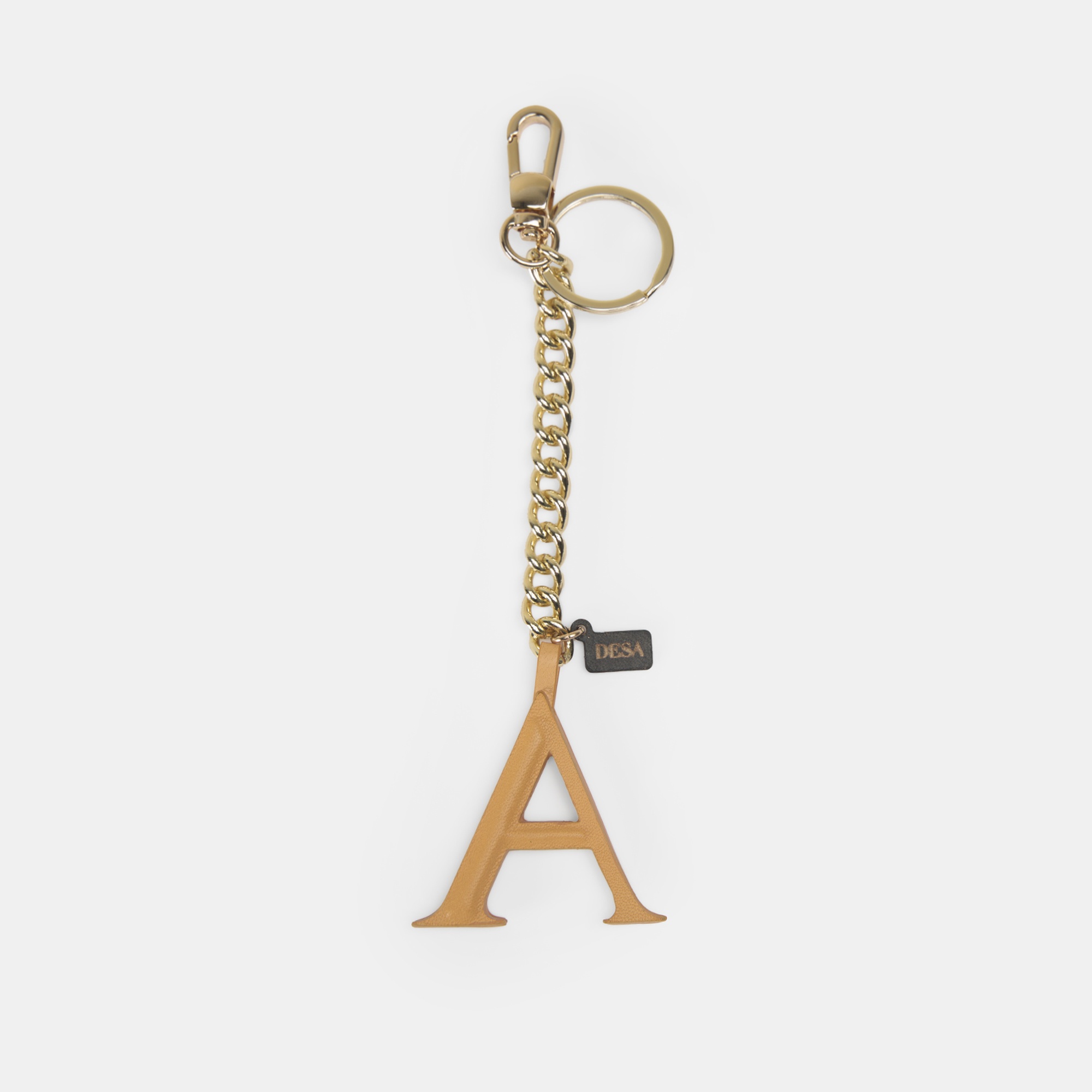 Turuncu A Harfi Deri Anahtarlık