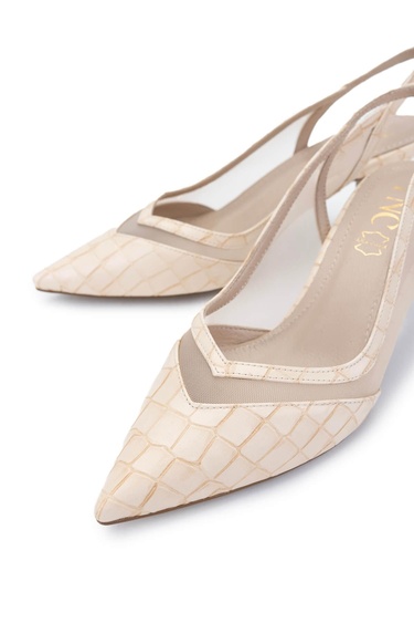  Tamer Tanca Kadın Vegan Nude Topuklu Ayakkabı