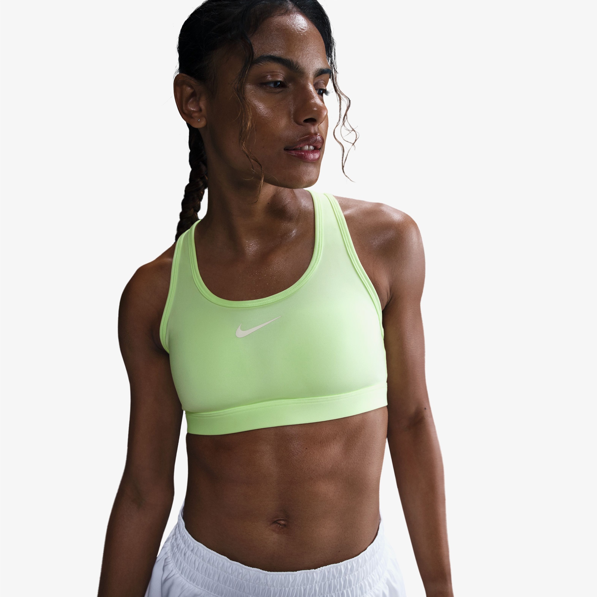 Nike Swoosh Medium Support Kadın Sarı Bra