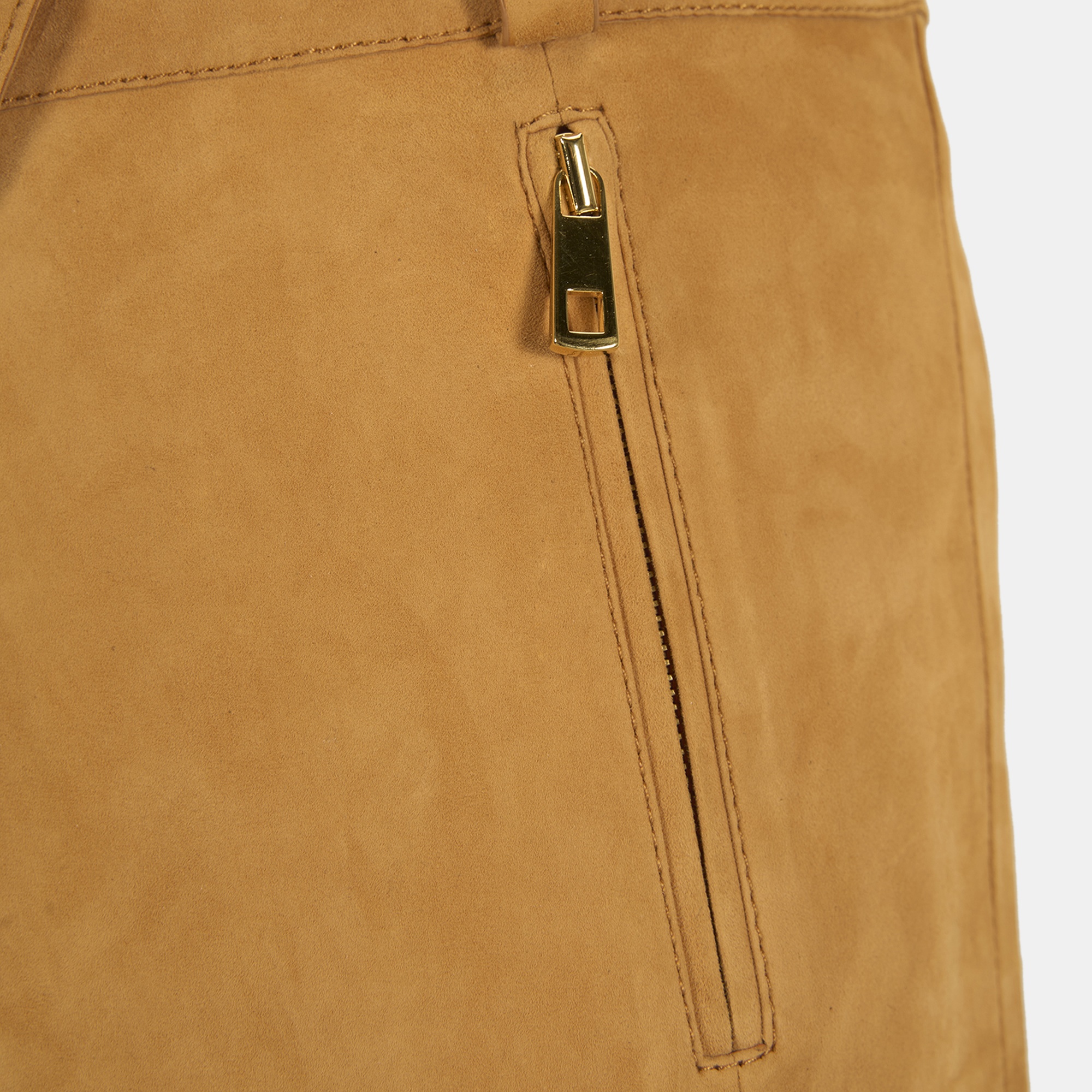 Kadın Turuncu Mini Süet Etek