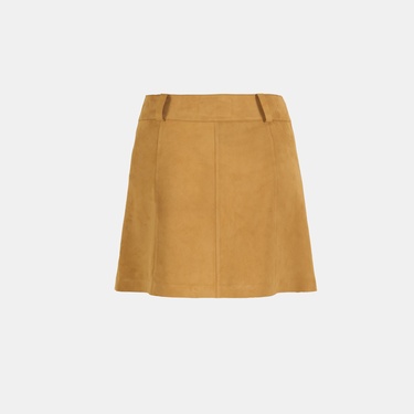  Kadın Turuncu Mini Süet Etek