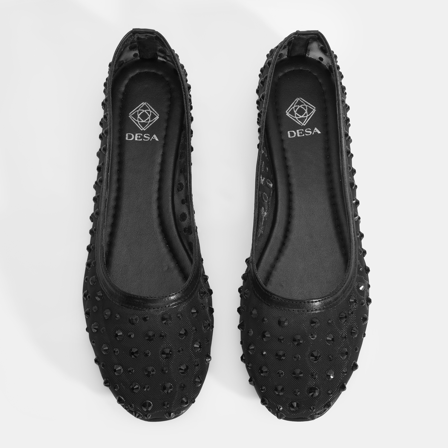 Kadın Siyah Taş Detaylı Fileli Babet - Görsel 8