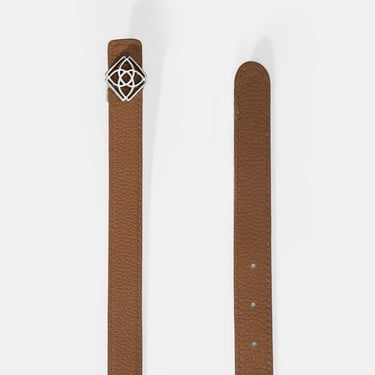  Kadın Beyaz / Konyak Çift Taraflı Deri Kemer