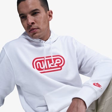  Nike Club Fit Erkek Beyaz Sweatshirt