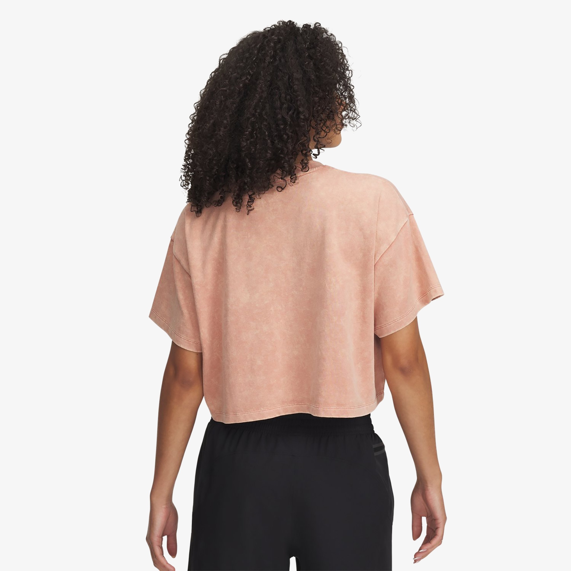Under Armour Heavyweight Wash Kadın Crop Pembe T-Shirt