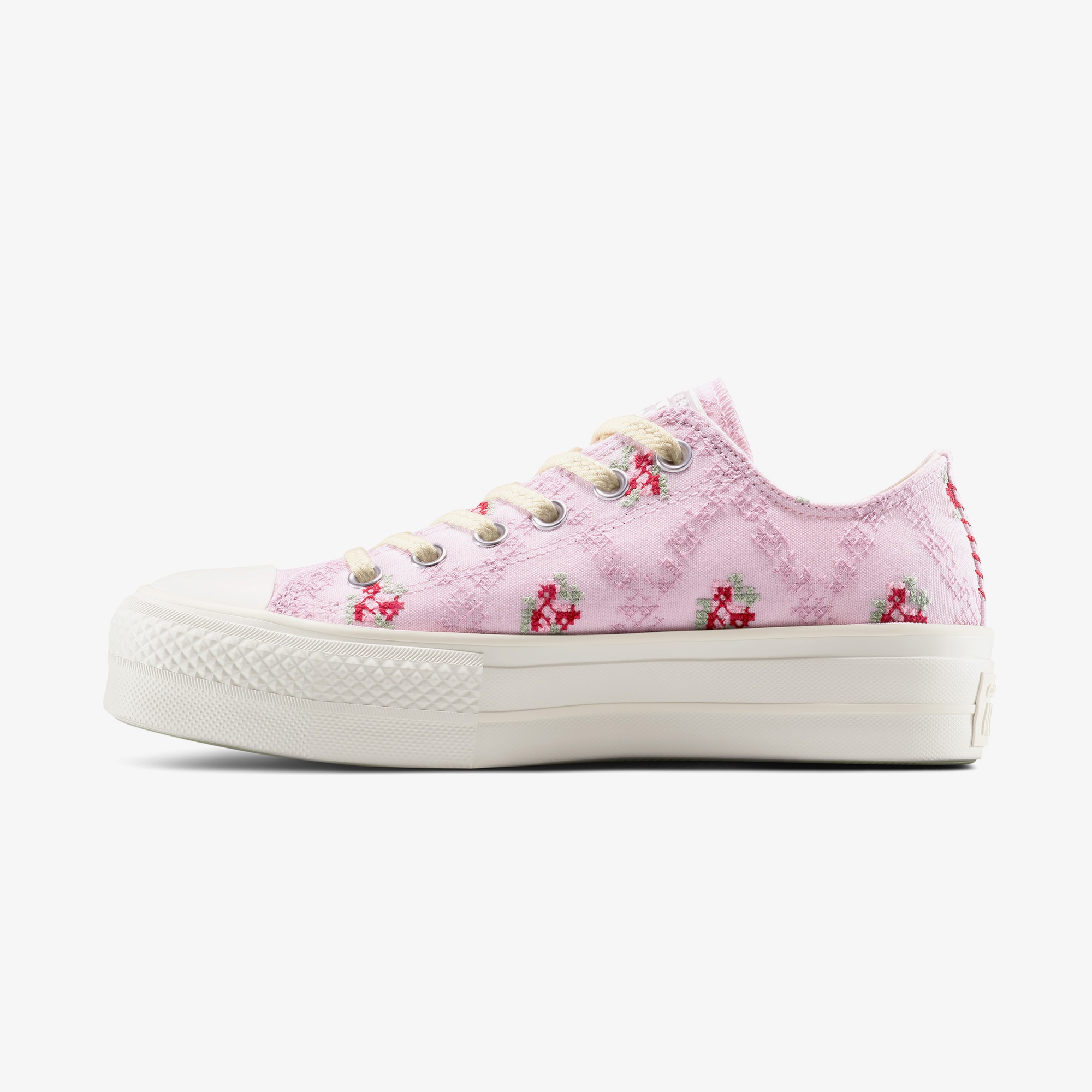 Converse Chuck Taylor All Star Lift Rose Cross Stitch Kadın Pembe Platform Sneaker