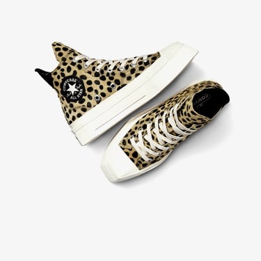  Converse Chuck 70 Leopard Print De Luxe Squared Unisex Bej Platform Sneaker
